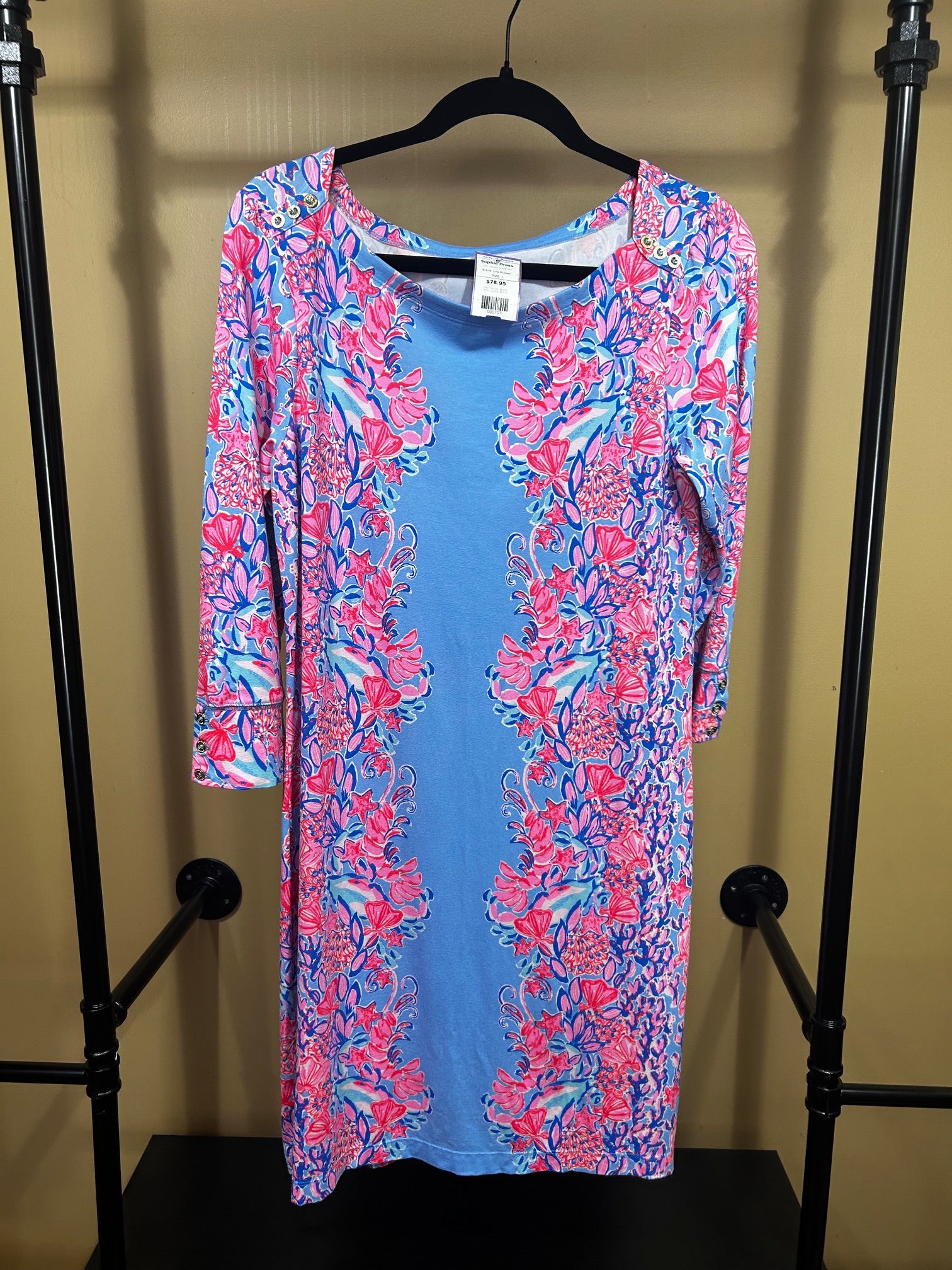 lilly pulitzer pink and blue dress Shrimply the Best