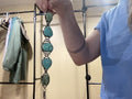 Silver and Turquoise  925 Sterling Silver Vintage 925 Silver Turquoise Link Bracelet, OS