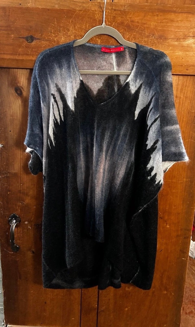 Black and Blue Krimson Klover Poncho, M