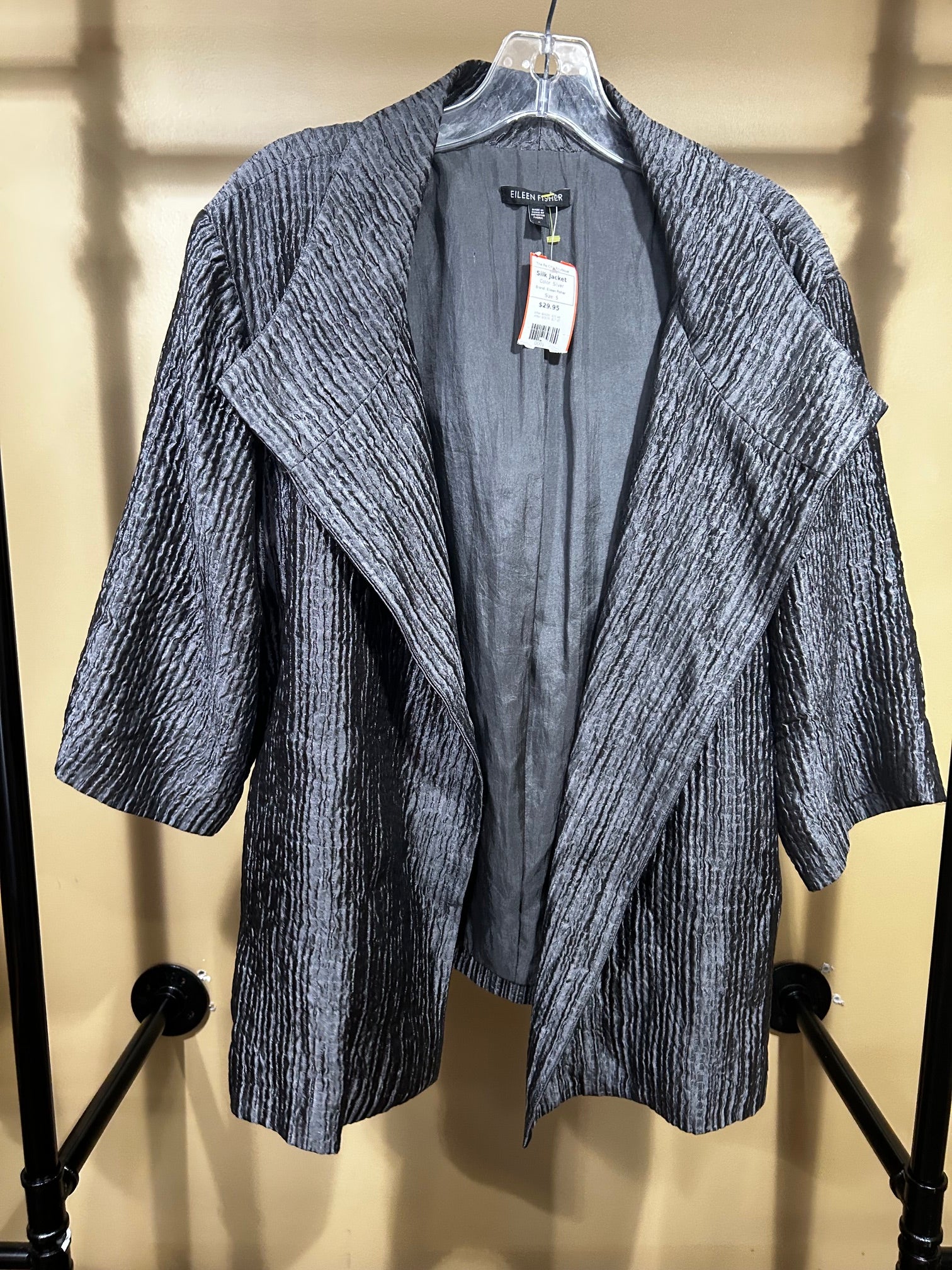 Silver  Eileen Fisher Silk Jacket, S