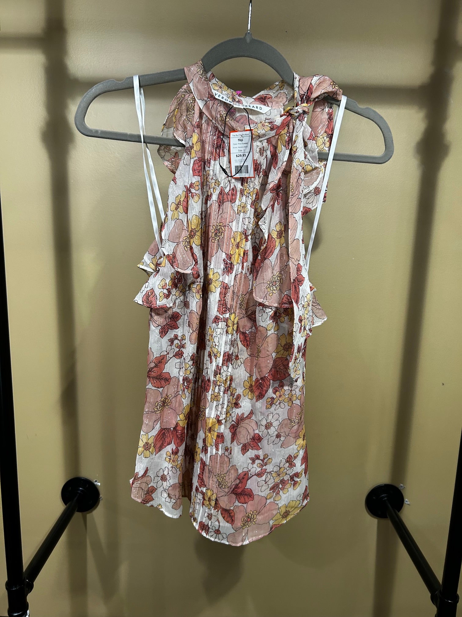 Pink Flowered Veronica Beard Top, 2