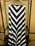 Black and White Striped Milan Kiss Pants, L