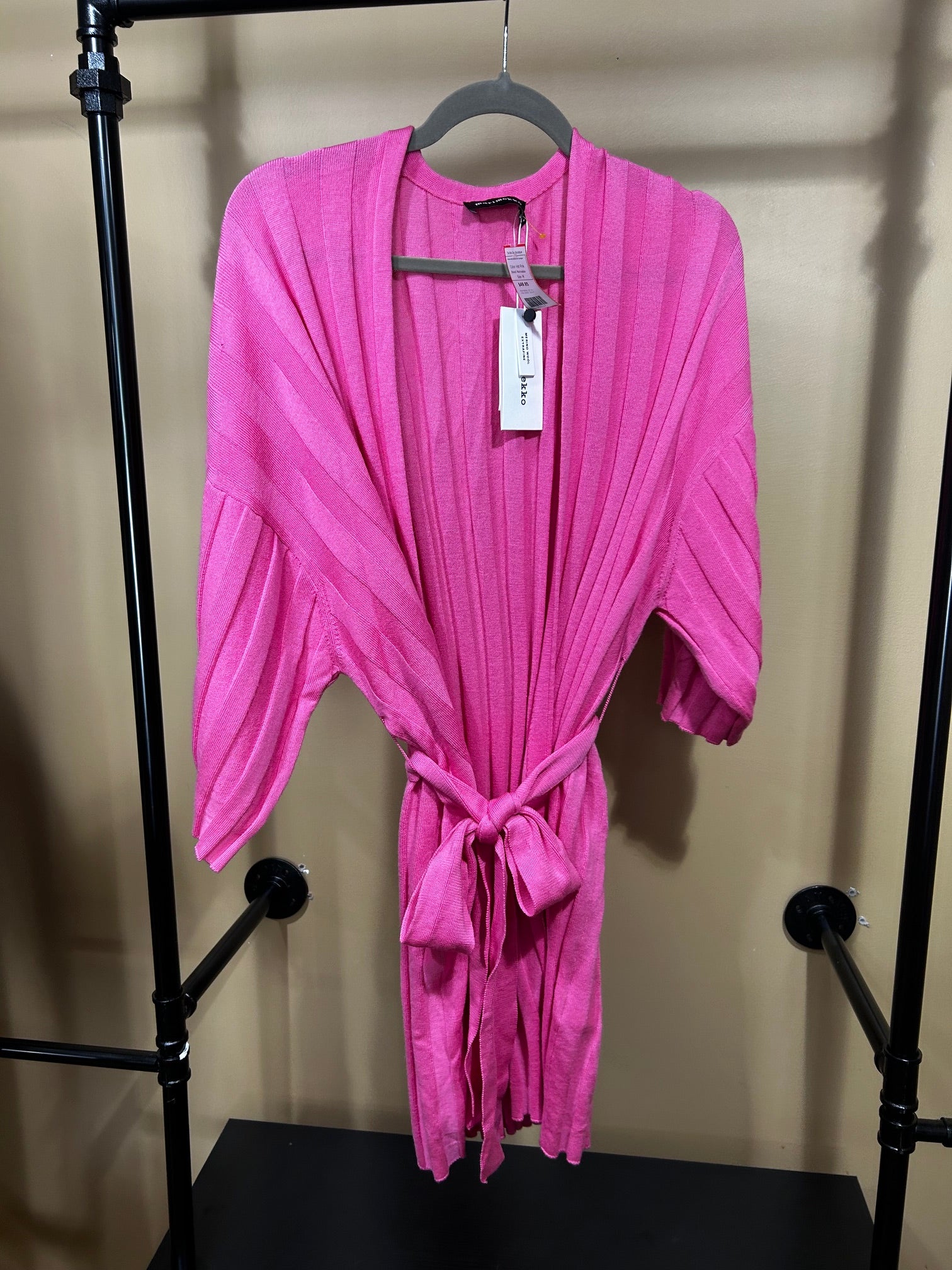 Hot Pink Marimekko Vellova Solid Merino Knit Cardigan, M
