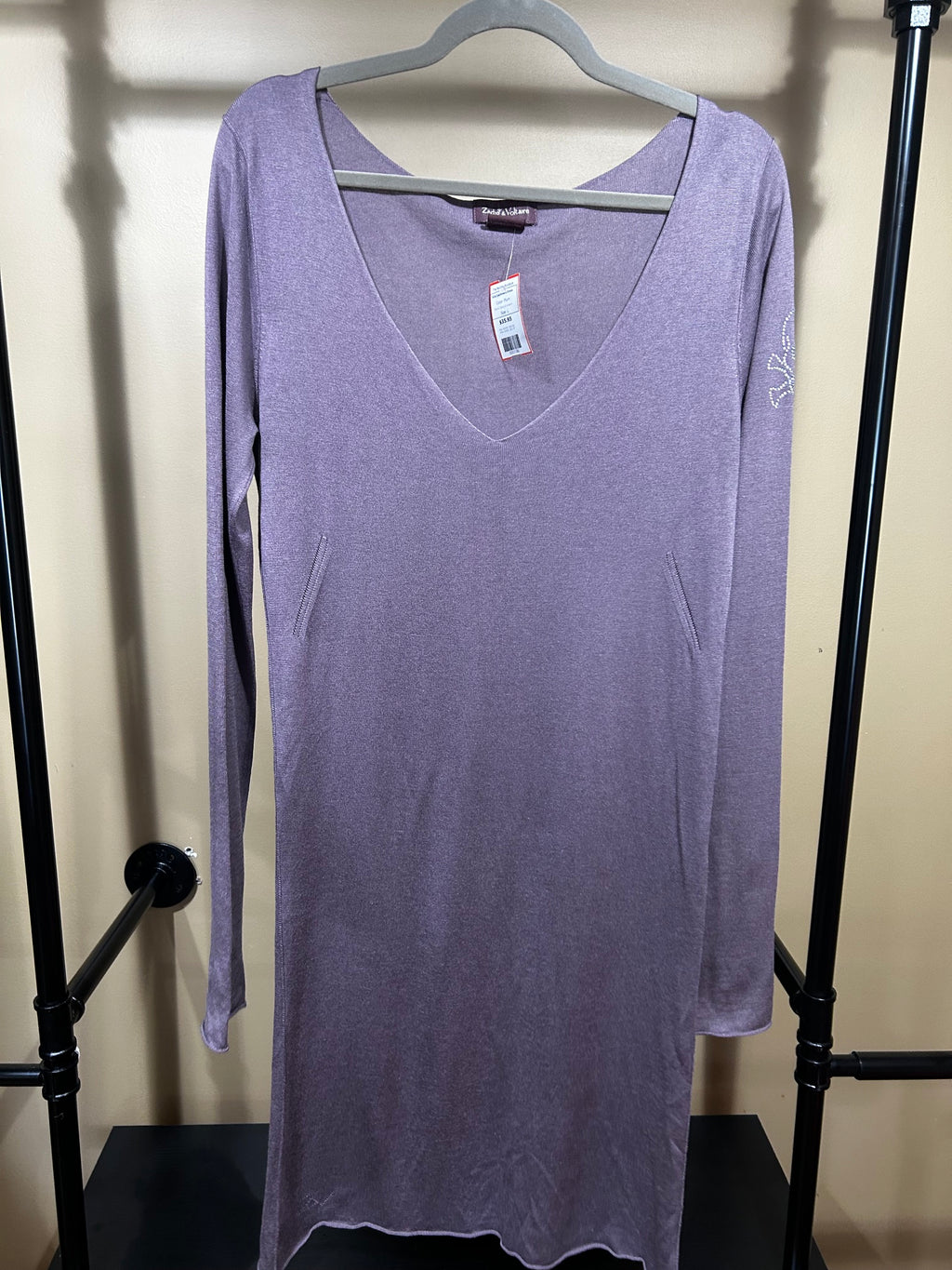 Plum Zadig & Voltaire Silk/Cashmere Dress , L