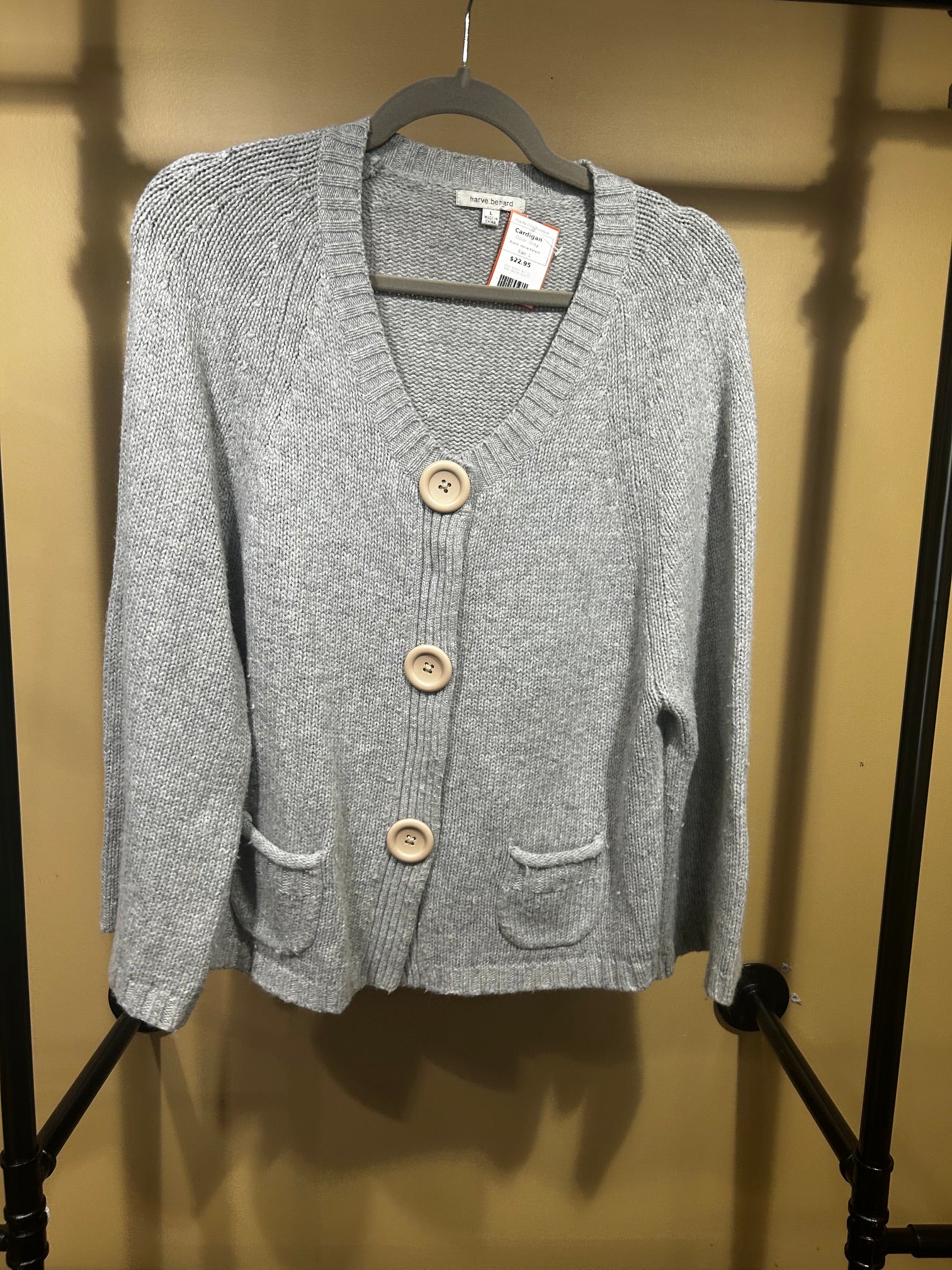 Gray Harve Benard Cardigan, L