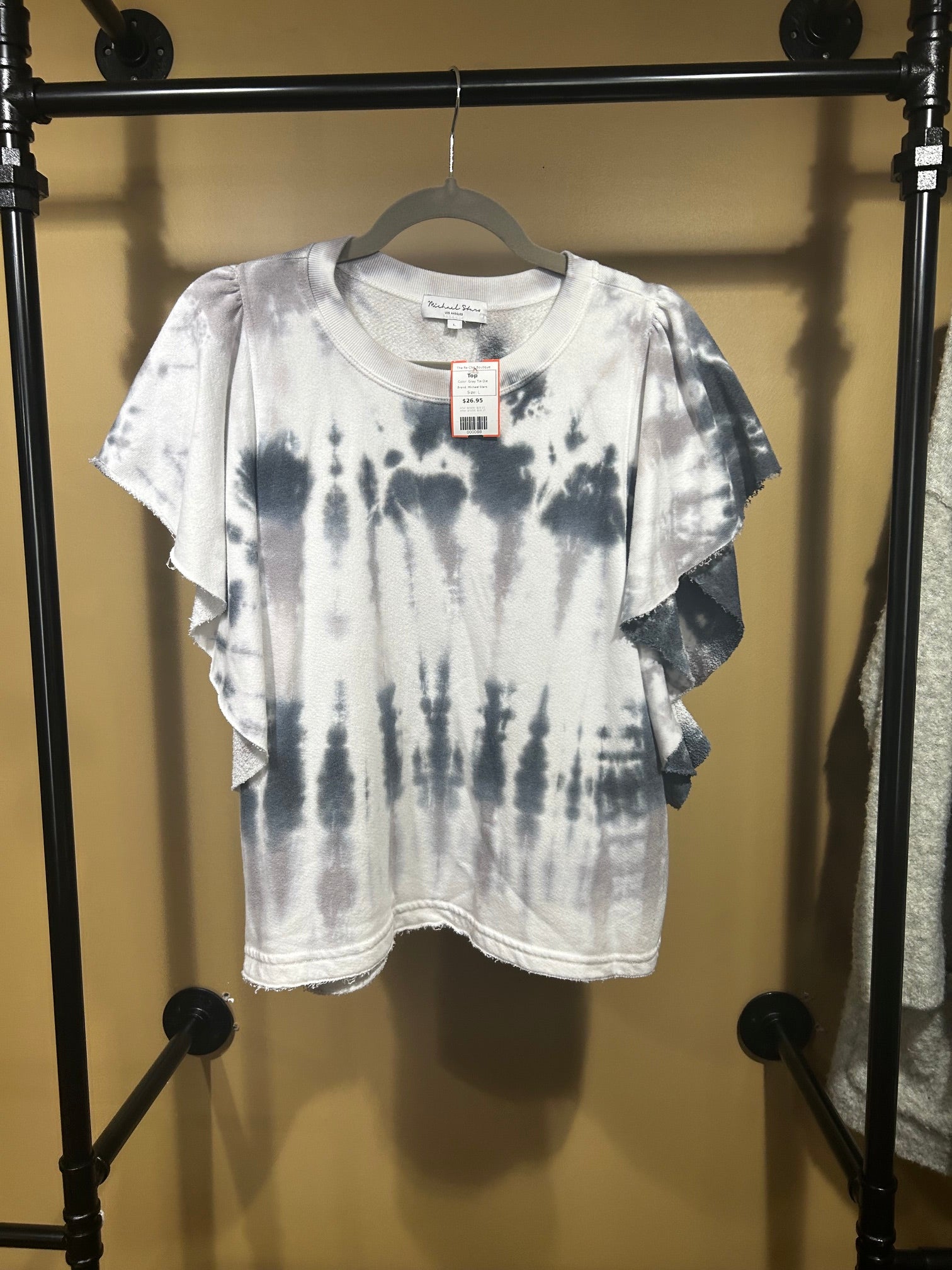 Gray Tie  Die Michael Stars Top, L