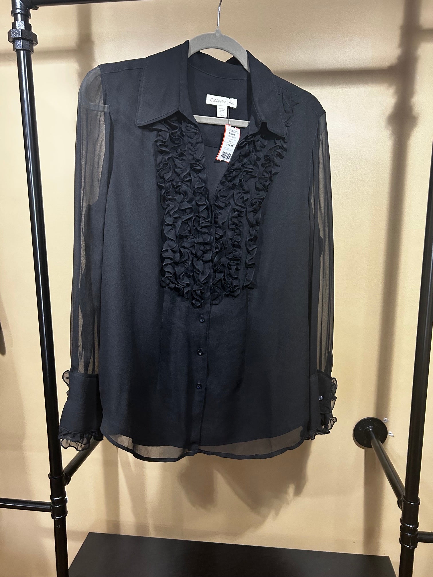 Black Coldwater Creek  Blouse, L