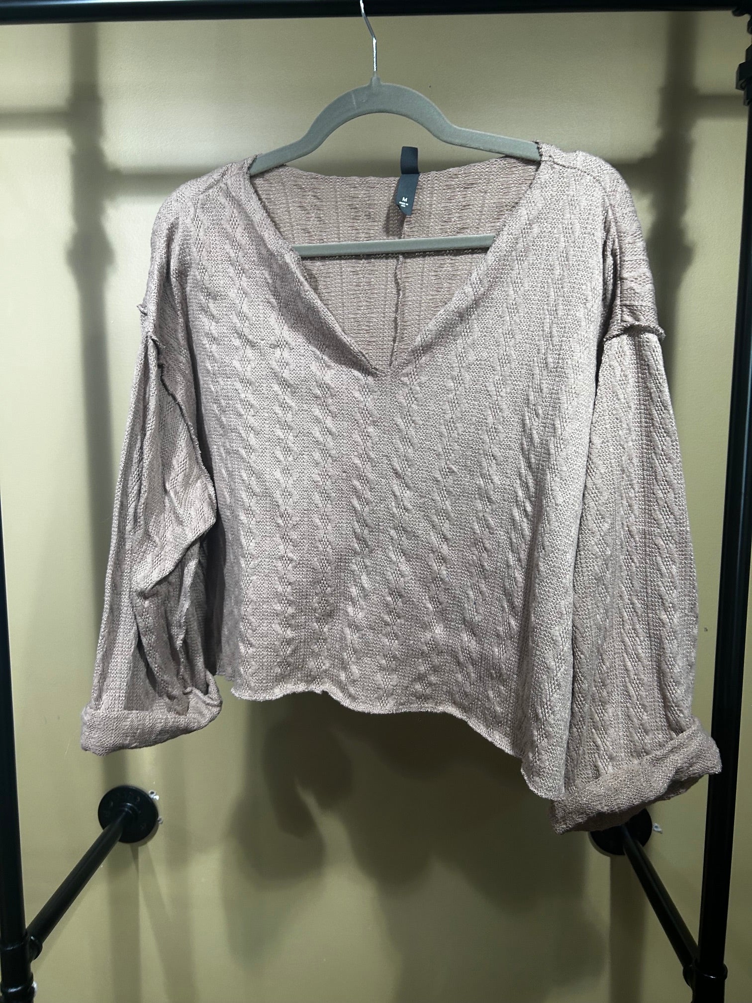 Light Brown ALYA Top Made in USA, M