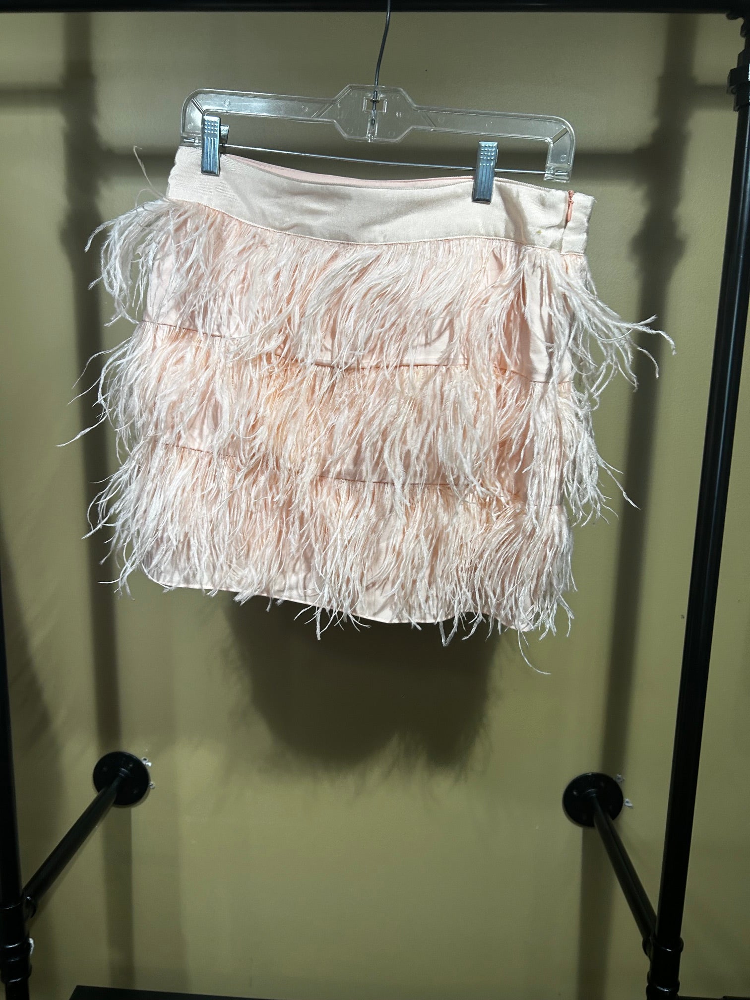 Pink Wells Grace Feathered Skirt, L