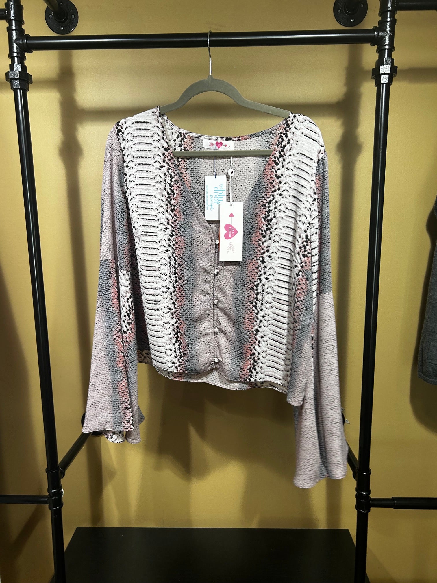Pink Print Buddy Love Top, M