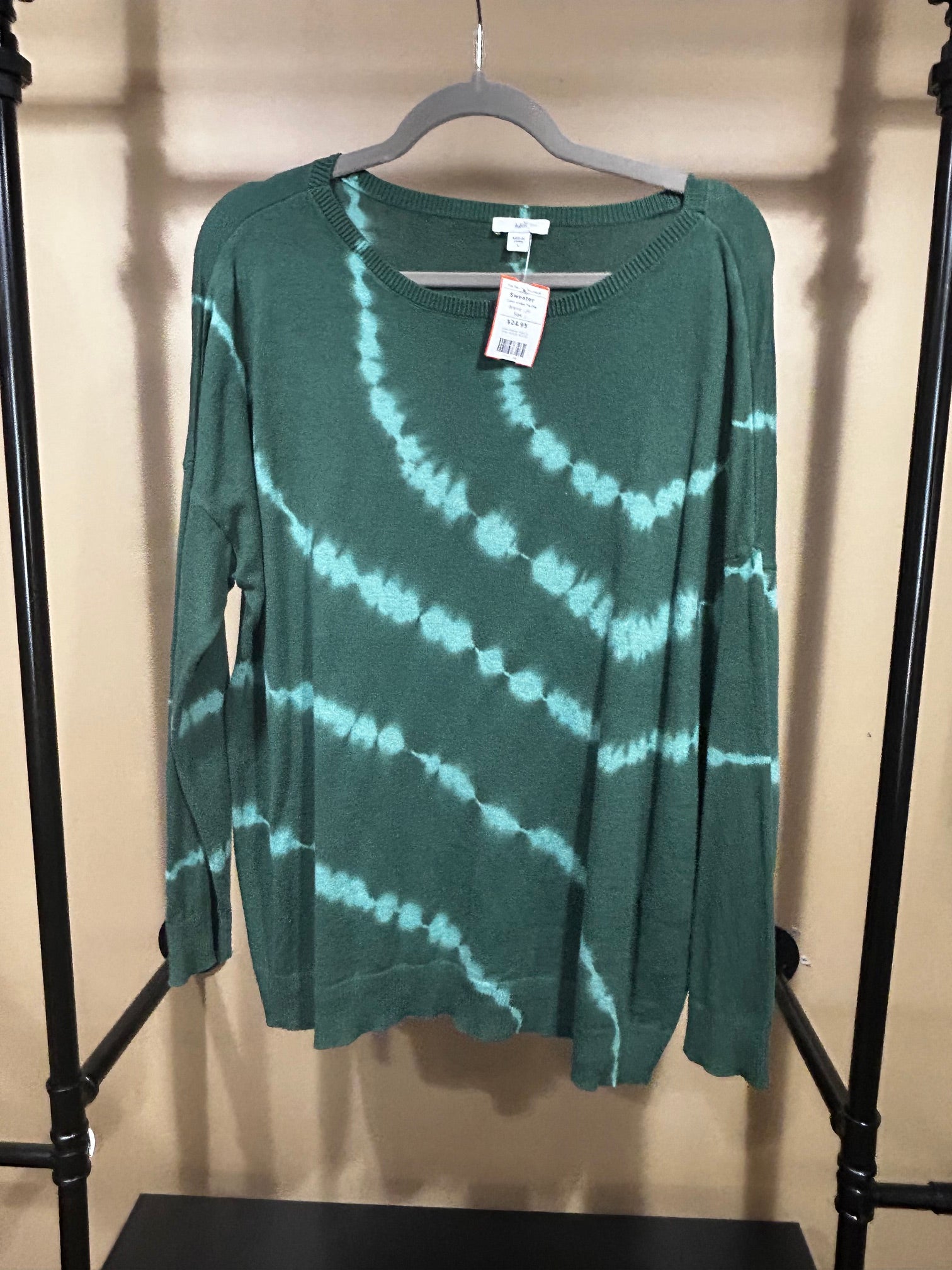 Green Tie Die J.Jill Sweater, L