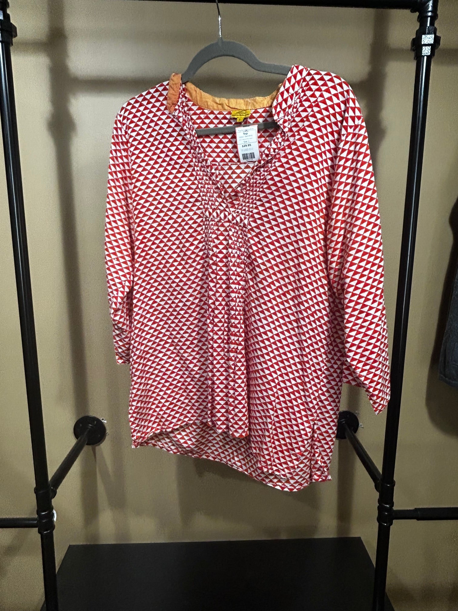Red Print Roberta Roller Rabbit Top, L