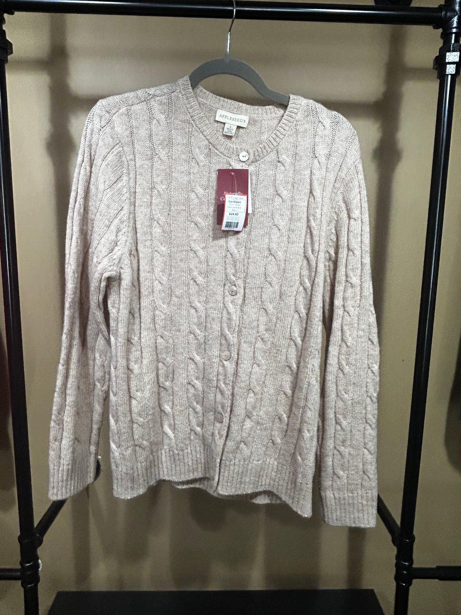 Beige Appleseeds Cardigan, L