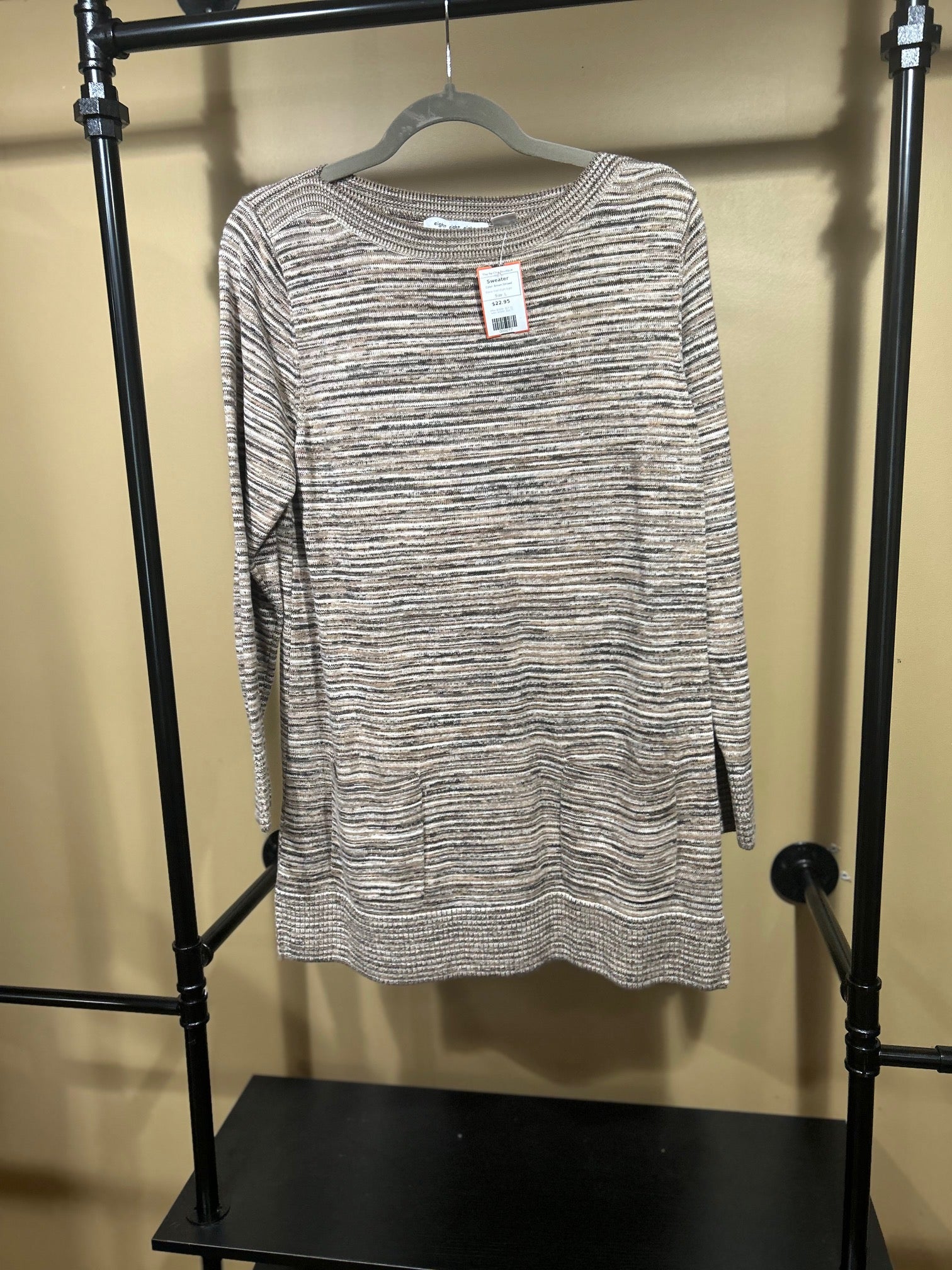 Brown Striped  Eight Eight Eight Sweater, L