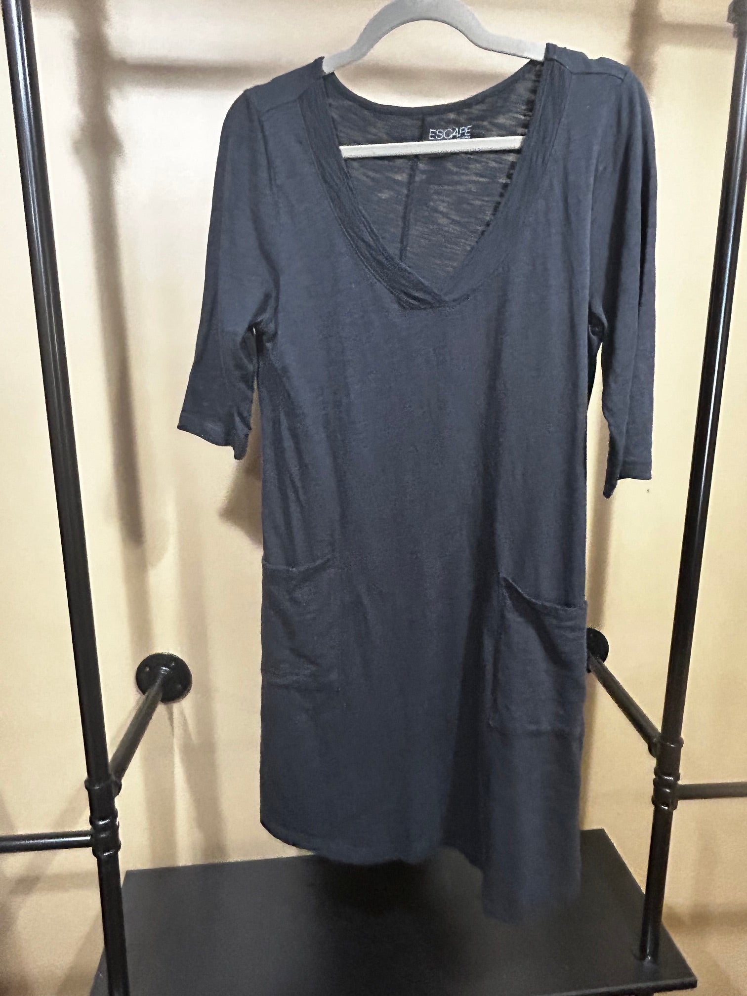 Black Habitat T-Shirt Dress, S