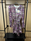Pink and Brown Print Mary Oliver Dress, L