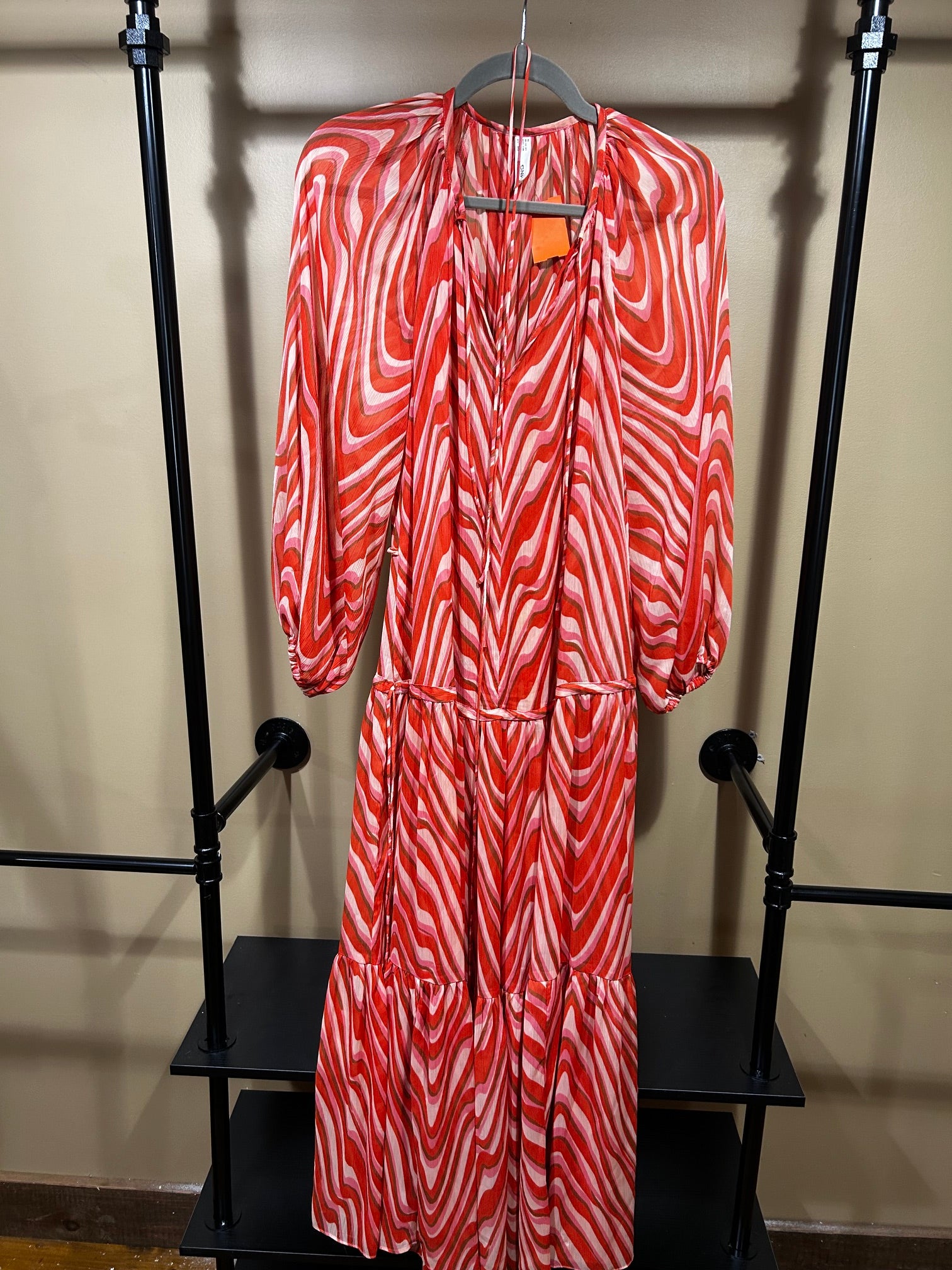 Orange Print MNG Dress, 0