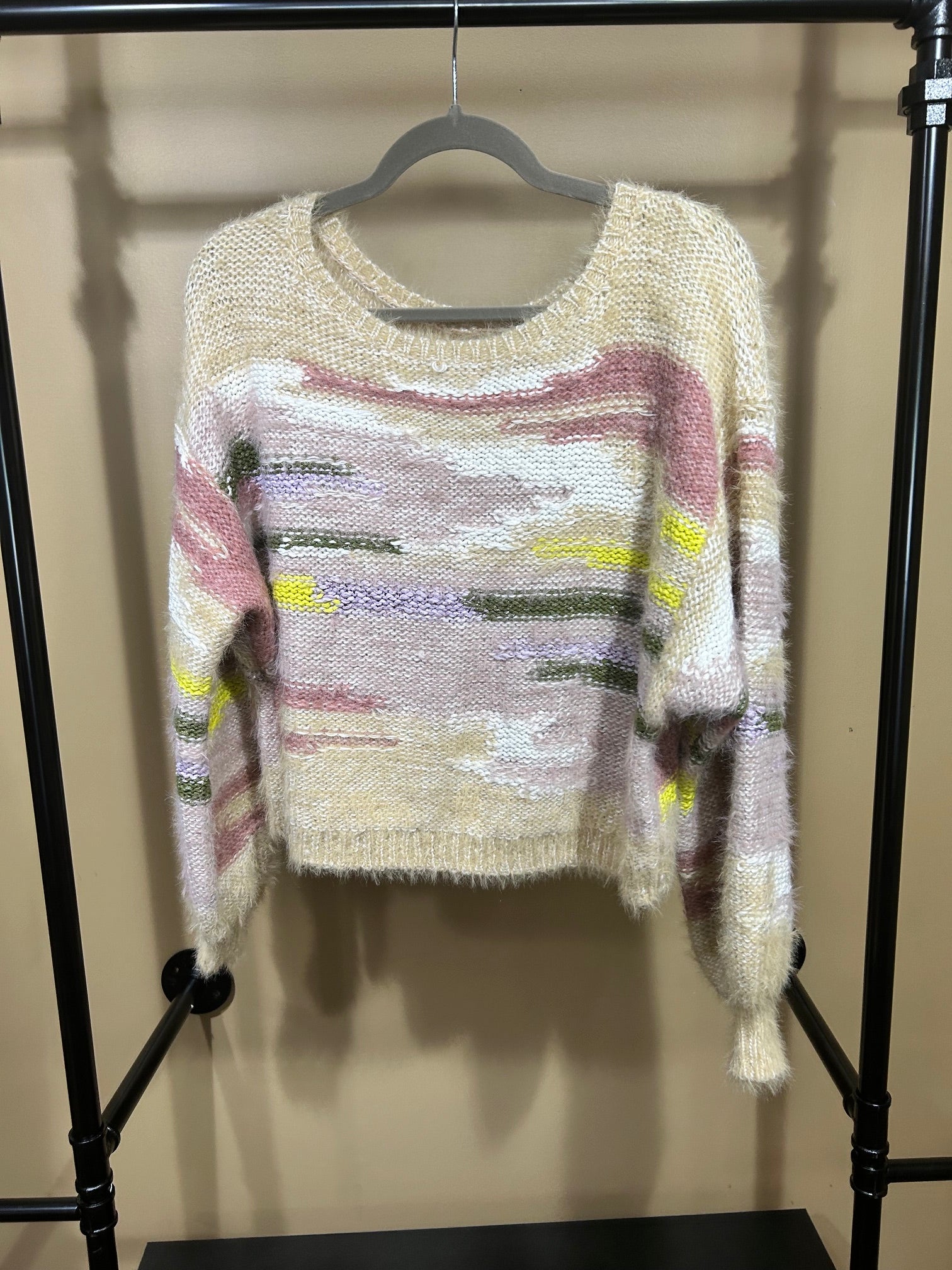 Multicolored Pilcro Wool Blend Cropped Sweater, M