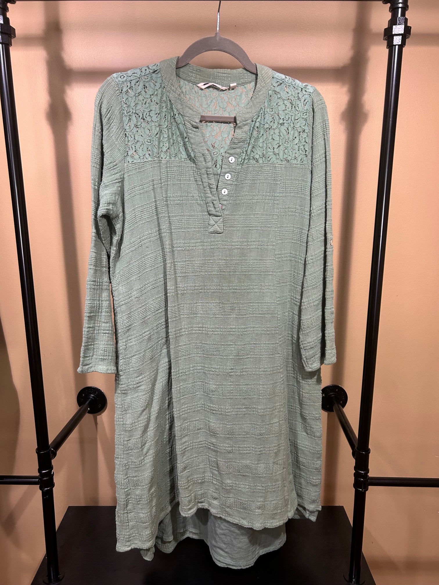 Green Soft Surroundings 100% Cotton Dress, S