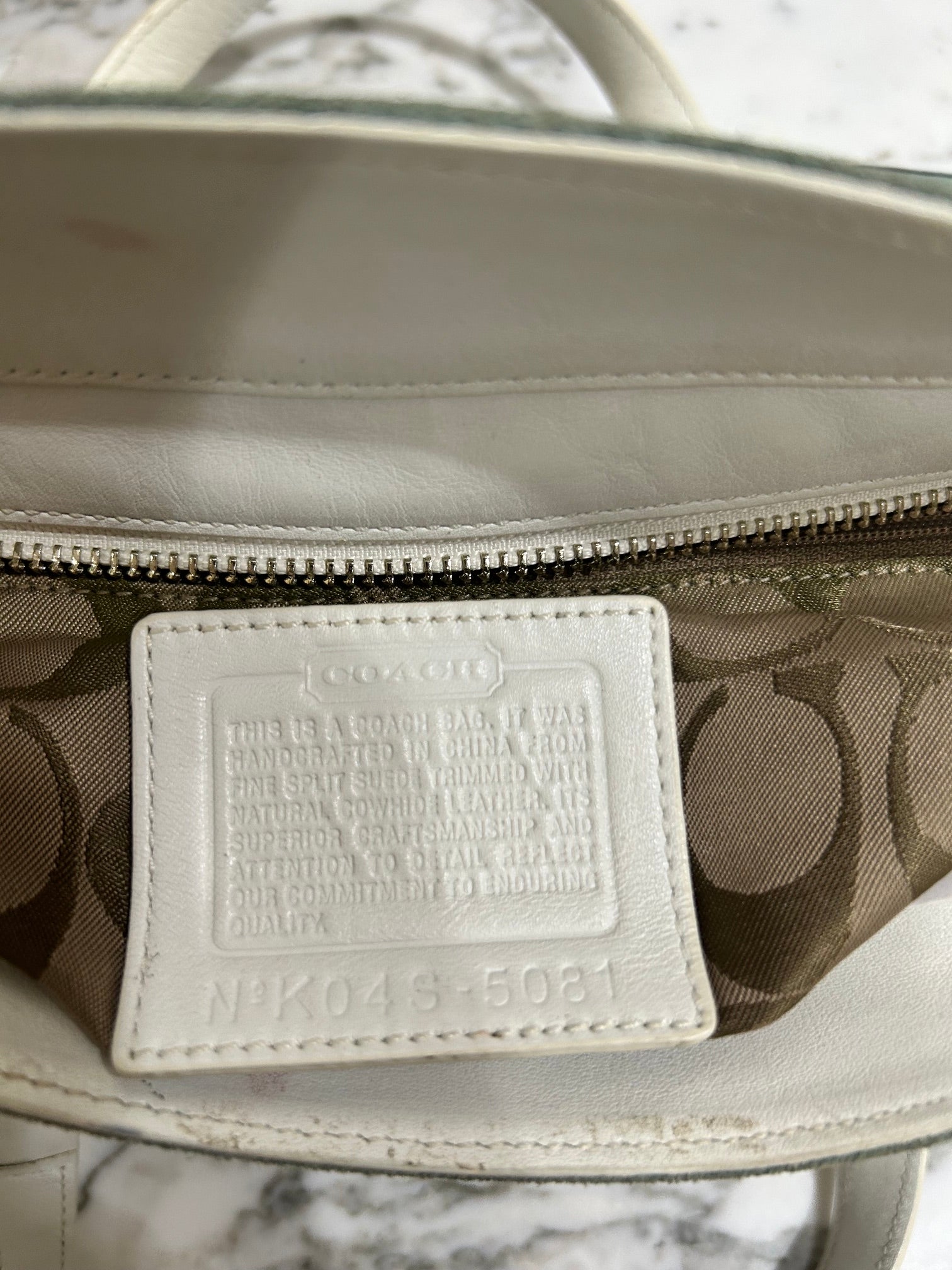 Baby Blue Coach Suede Hampton Satchel