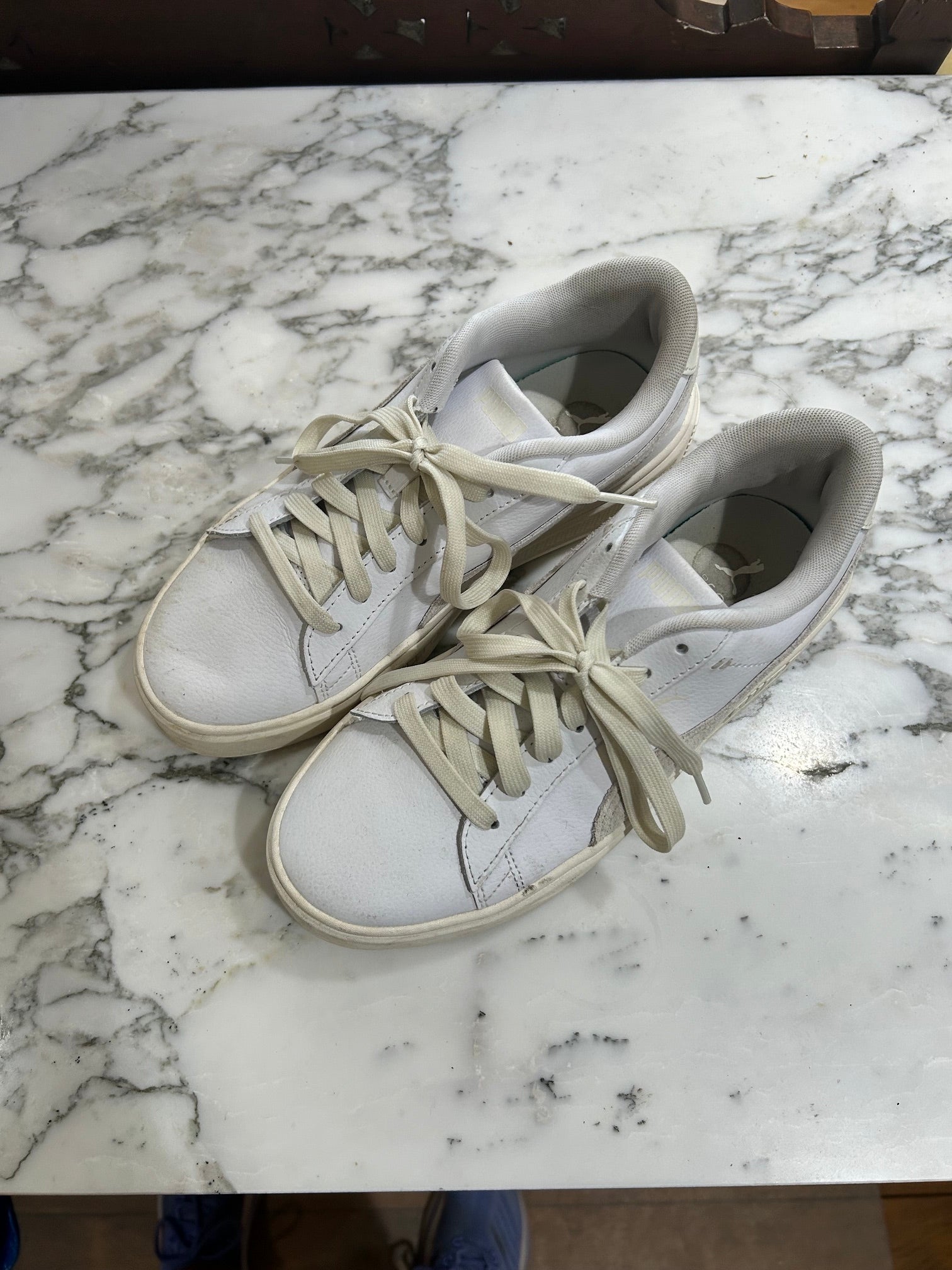 Cream Puma Sneakers, 9