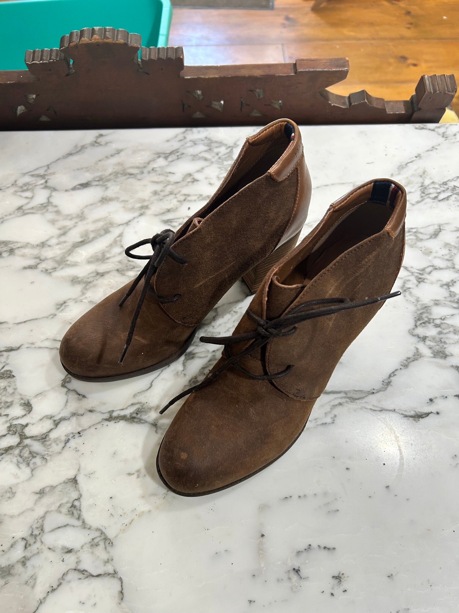 Brown Tommy Hilfiger Suede  Boots, 9.5