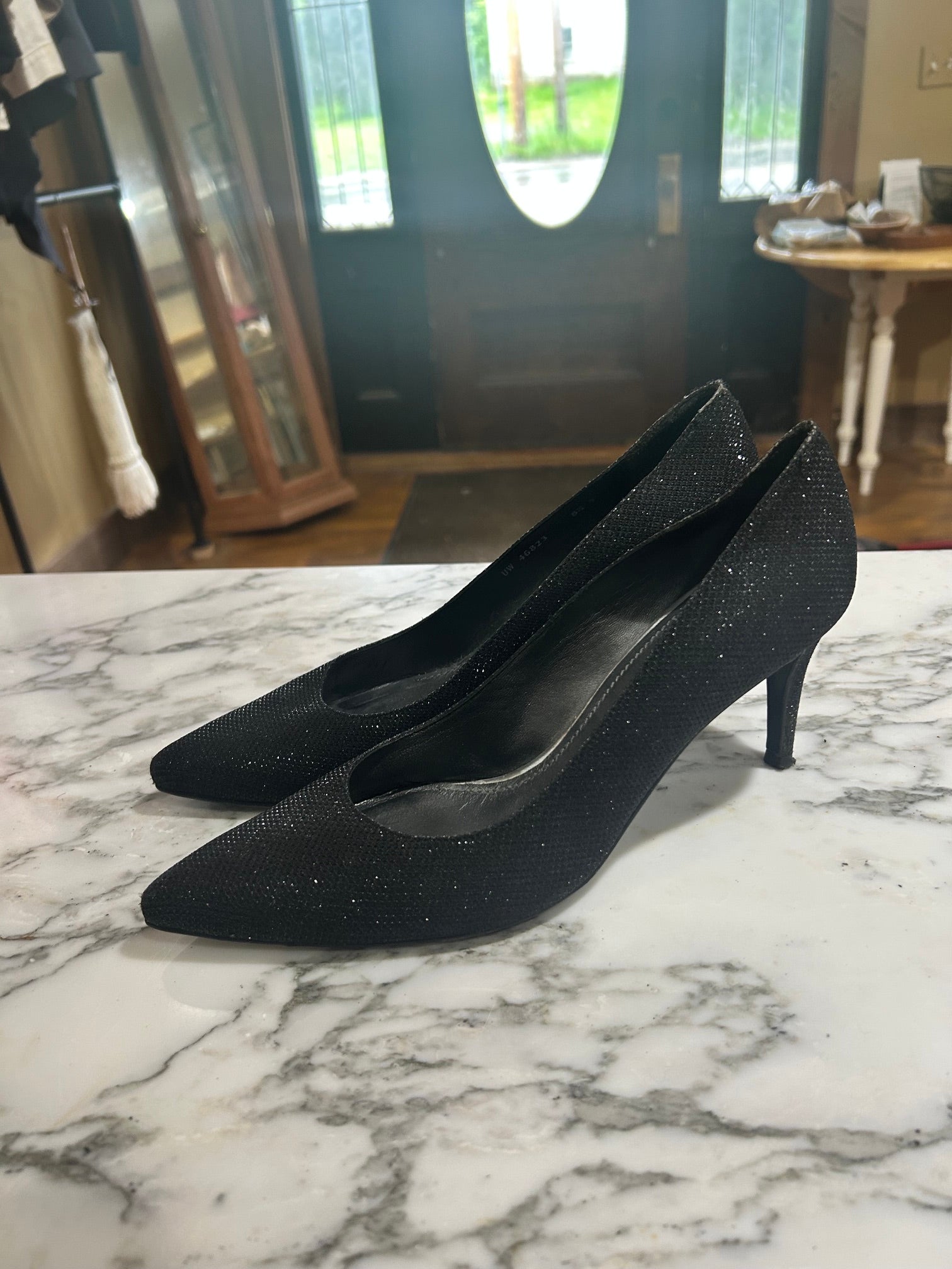 Black  Stuart Weitzman Pinot Evening Pump, 8.5