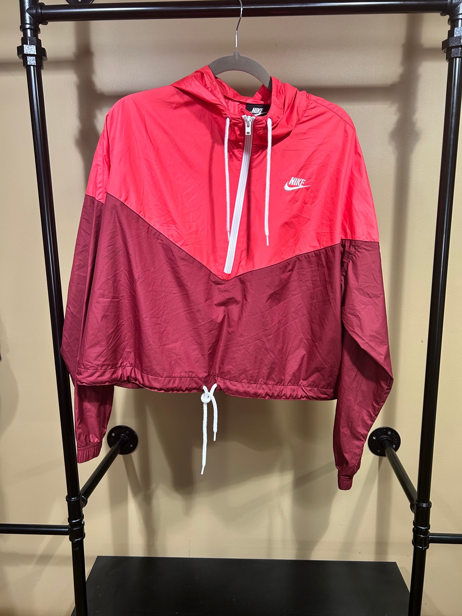 Maroon Nike Cropped Windbreaker, XL
