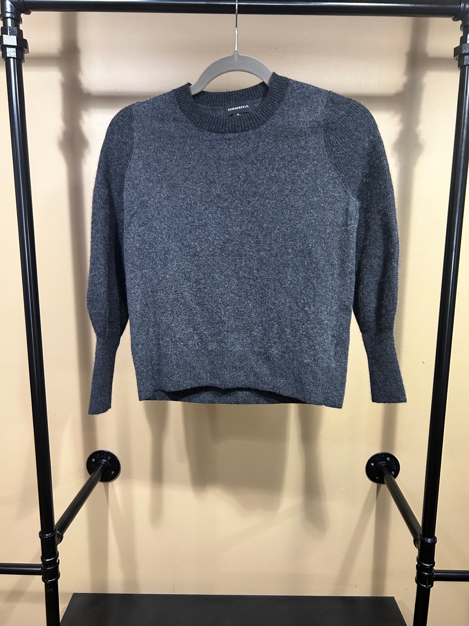 Gray Summer Salt Merino Sweater, XS