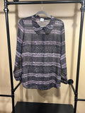 Black Print Cabi Button Down Top, M