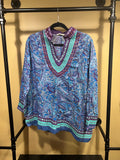 Purple Print Soft Surroundings Boho Paisley Tunic, M
