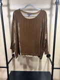 Brown Eileen Fisher Boxy Velvet Top, M