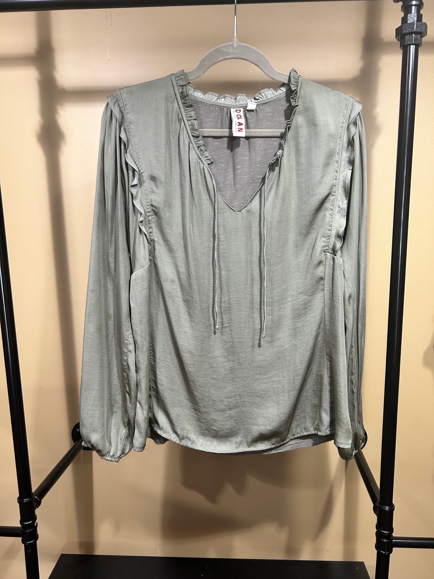 Sage Green Dolan Long-Sleeved Blouse, M