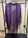 Purple No Brand Label NWOT Rayon Crochet Shawl, OS