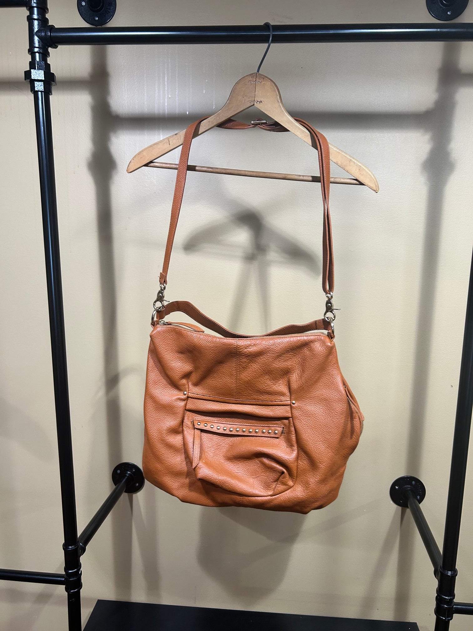 Tan Laggo Boho Leather Bag, OS