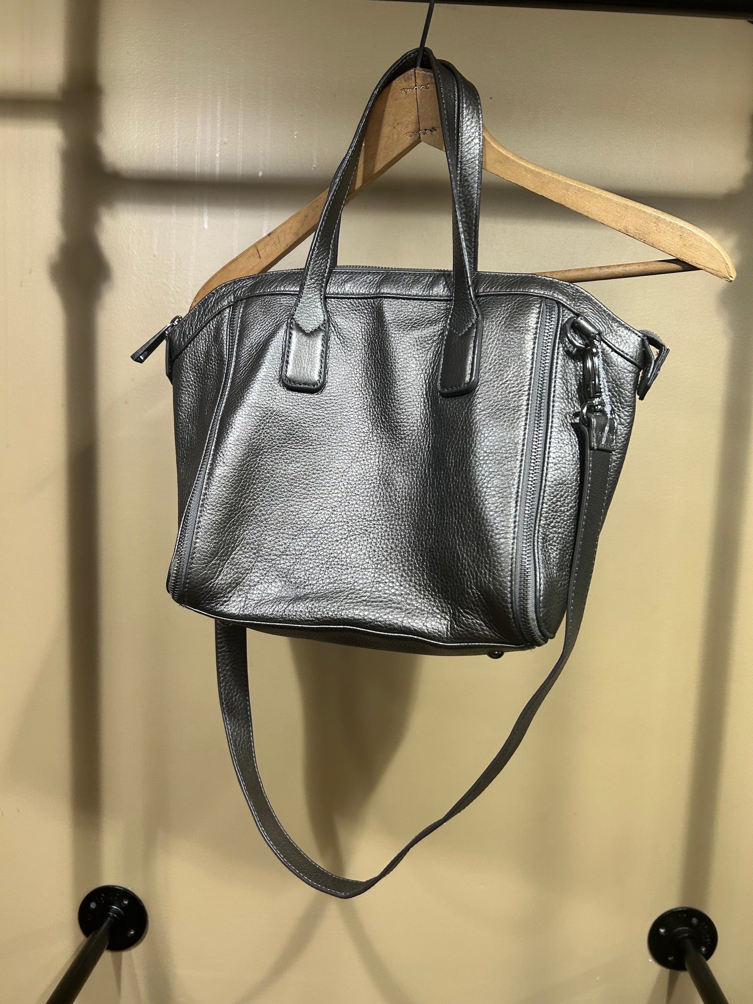Silver Audrey Brooke Leather Bag, OS