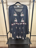 Black Velzera Boho  Mini Dress, XL