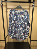Blue Duluth Trading Co Flowered Tunic, S
