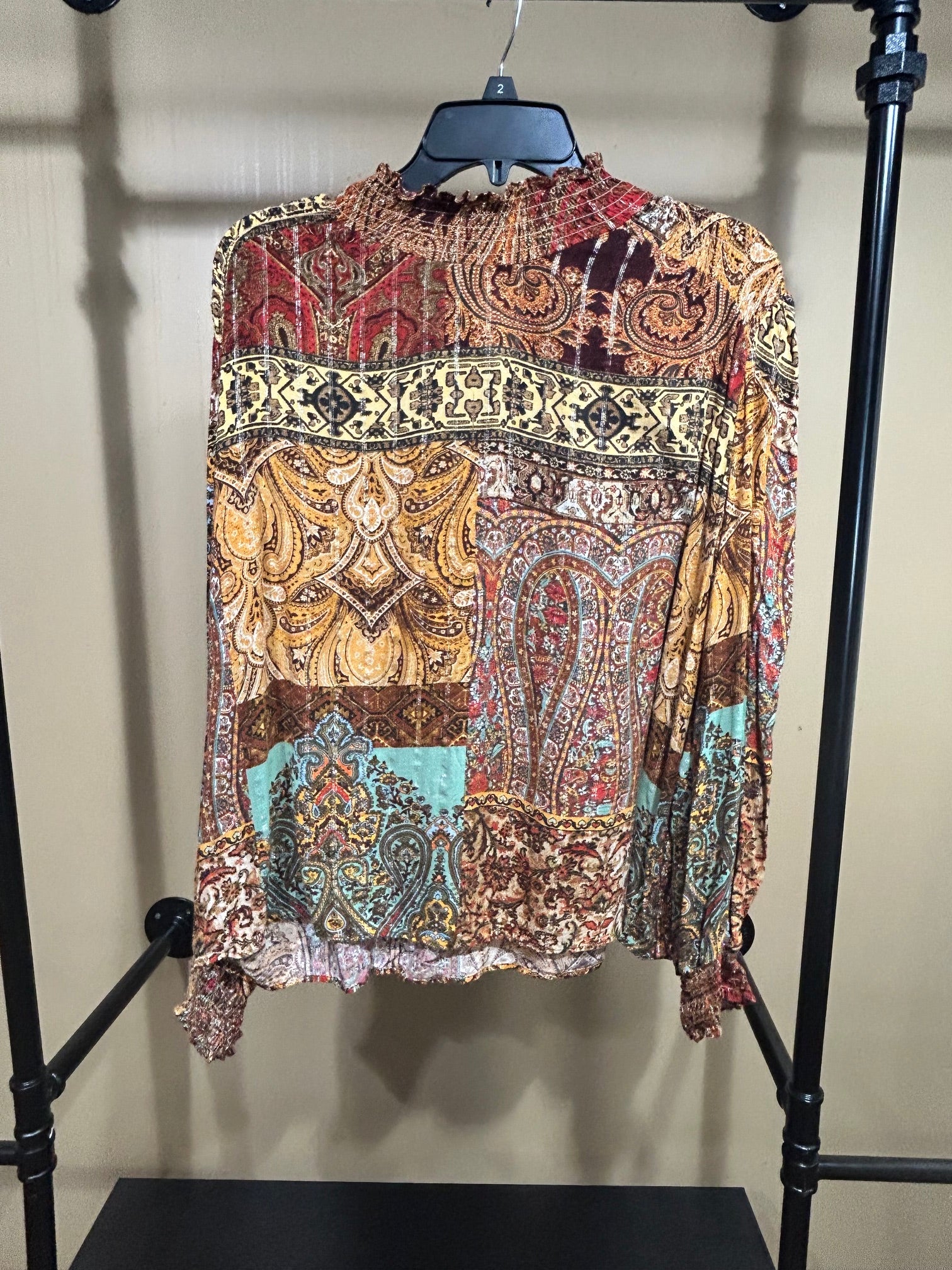 Rust Desigual Mock Neck Top, M