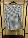 Black Print Cut Loose Nylon/Tencel Top, L