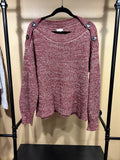 Maroon hem & thread Acrylic Sweater, S