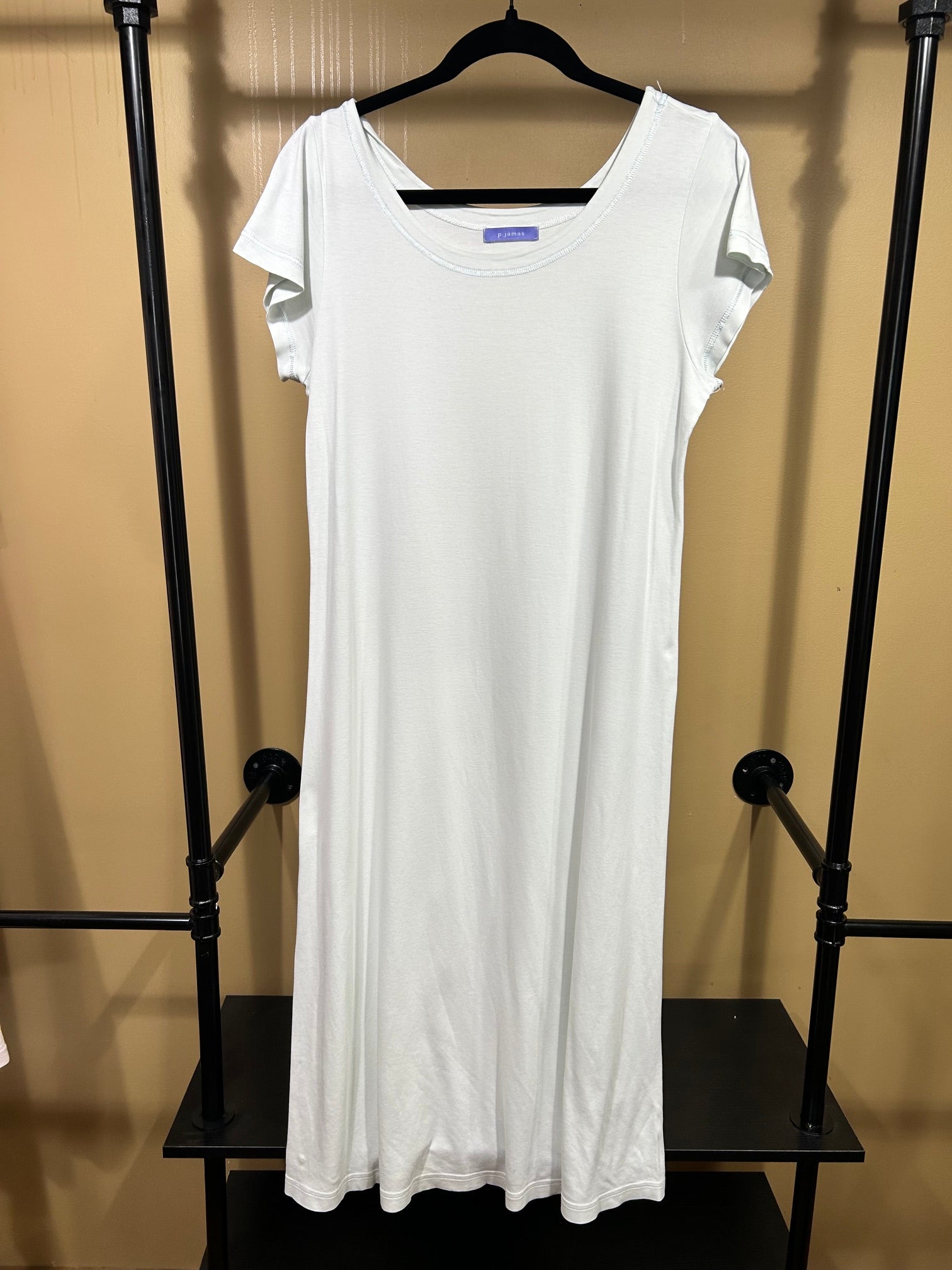 Light Blue P.Jamas 100% Pima Cotton Nightgown, M