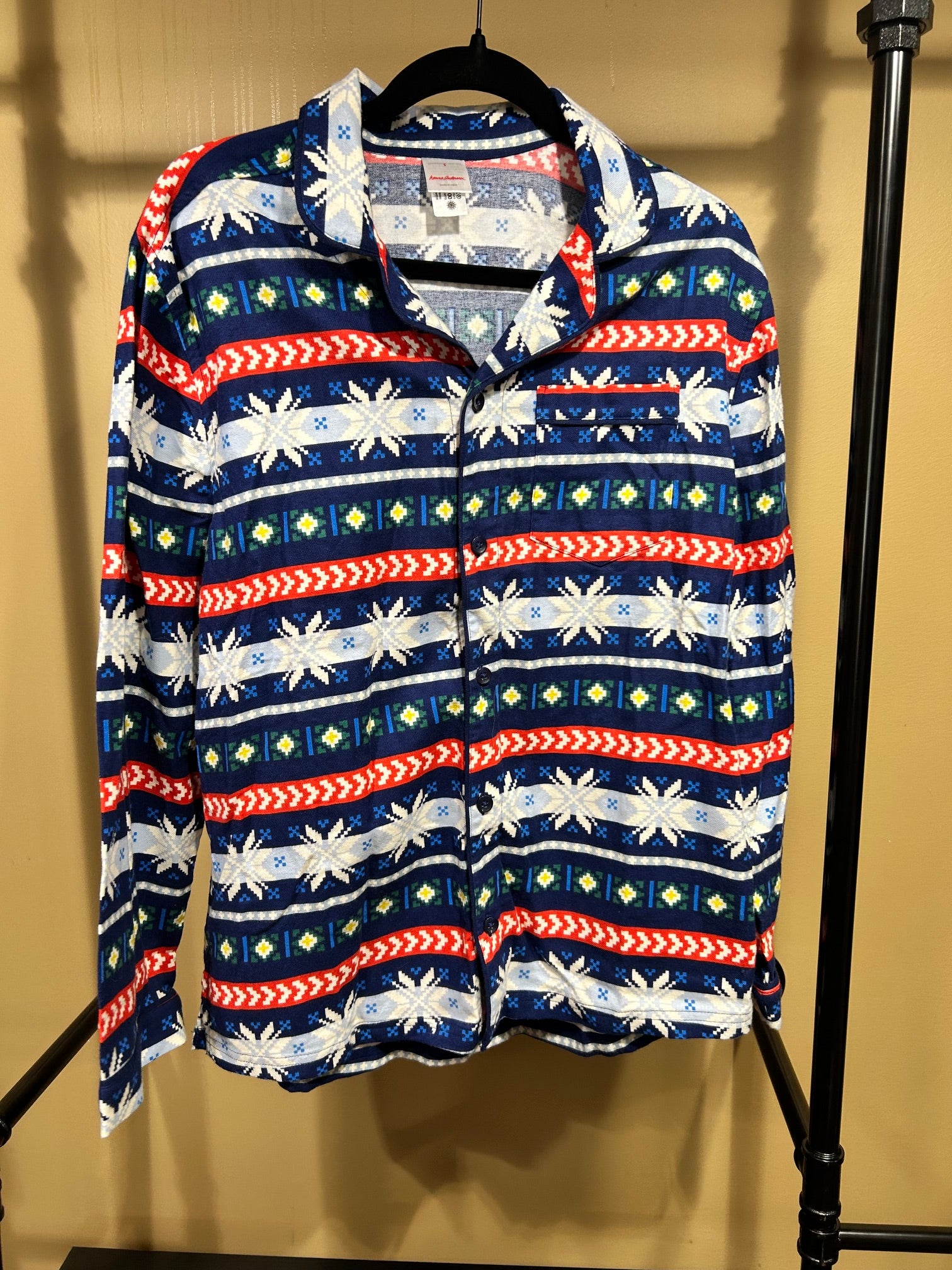 Blue & Red Hanna Andersson Flannel PJ Top, S