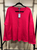 Red Eileen Fisher NWT Boiled Wool Zip-Up Sweater, XL