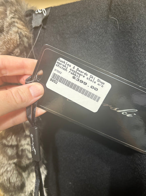 Black Gorski NWT  $399 Rabbit and Cashmere Stole, OS