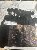 Black Paisley Gorski NWT $599 Cashmere & Rabbit Stole, OS