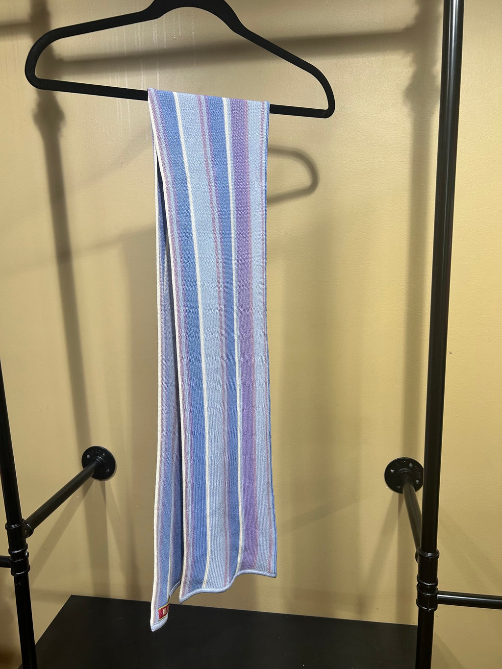Purple Striped Oleana $155 NWT  Silk/Merino Wool Scarf, OS