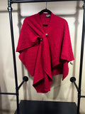 Maroon Orka NWT $199 Shawl with Buttons, OS