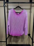 Hot Pink Gigi Moda Sparkly Zip-Back Sweater, S/M