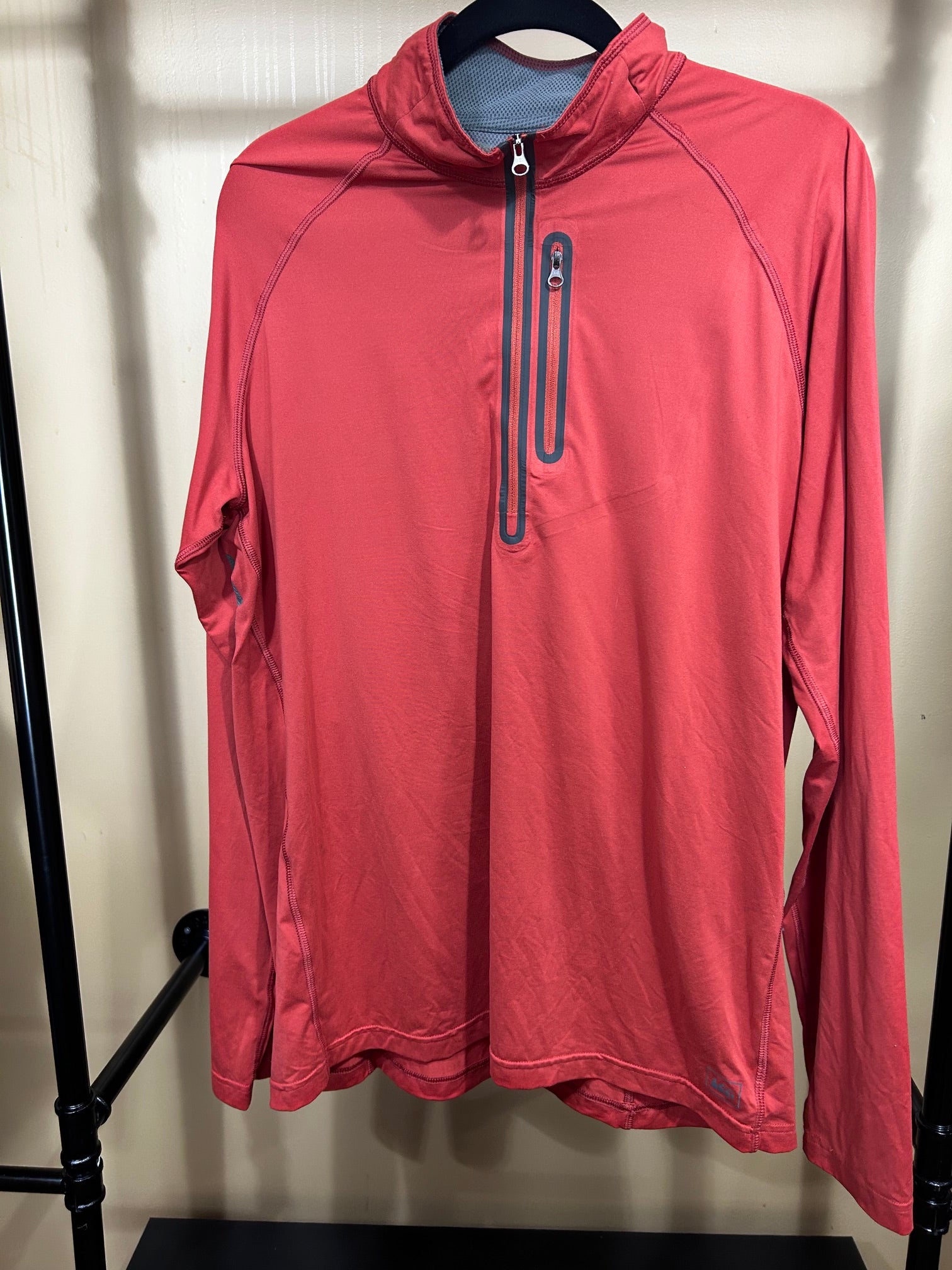 Orange REI Men's Long-Sleeved Quarter Zip, L